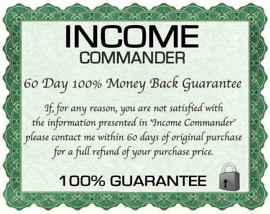 Your money back guarantee certificate